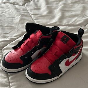 Jordan Kids Red and Black Sneakers
